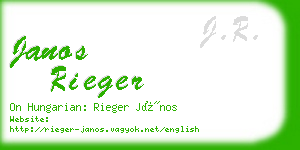 janos rieger business card